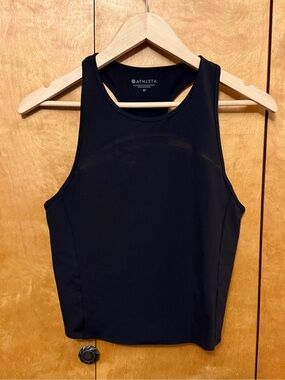 Athleta Sport Black Razorback Mesh tank top women size medium